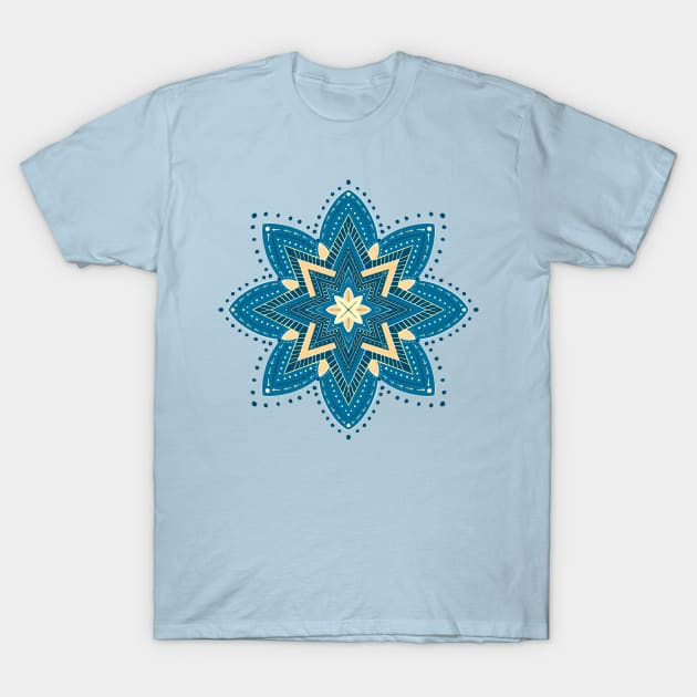 Blue star mandala T-Shirt by Home Cyn Home 